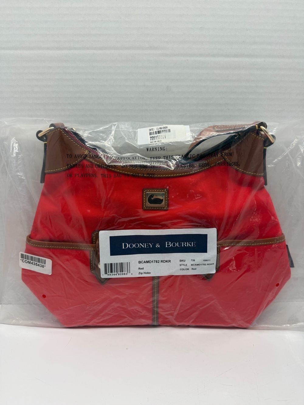 Dooney & Bourke Wayfarer Nylon Zip Hobo with Leather Trim